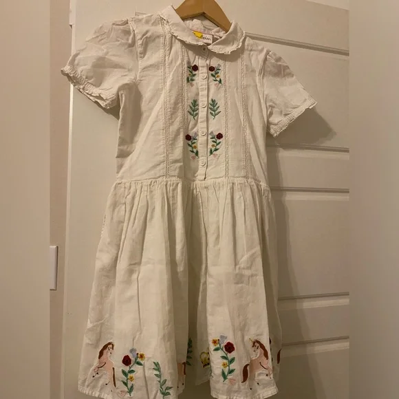 Mini Boden | Dresses | Mini Boden Embroidered Cotton Unicorn Dress Size  112y 121cm | Poshmark
